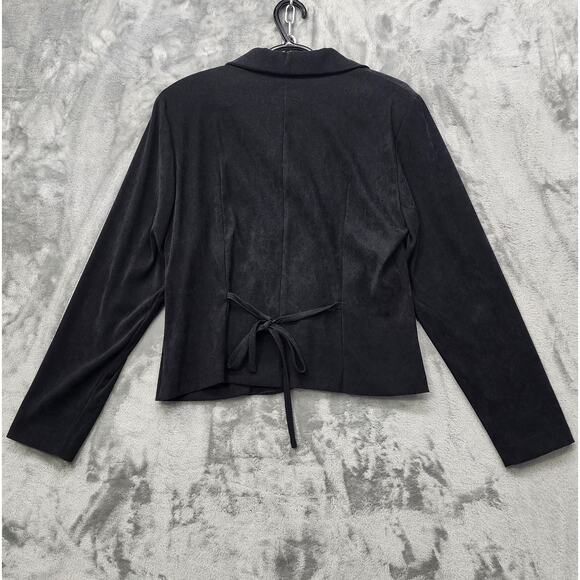 Vintage Brett Alixander Jacket Womens 12 Black Stretch Sueded Polyester Lined - Picture 2 of 12